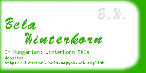 bela winterkorn business card